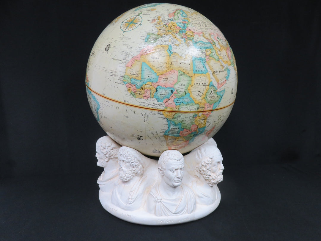 Vintage Replogle 16" Globe on Plaster Base