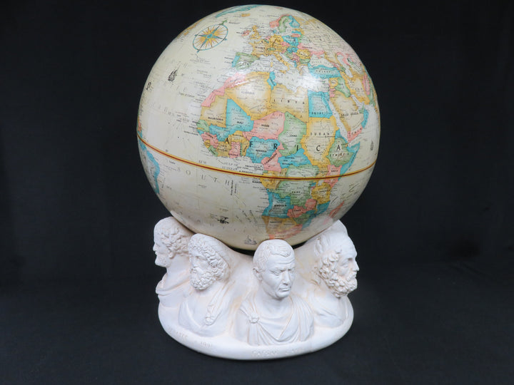 Vintage Replogle 16" Globe on Plaster Base