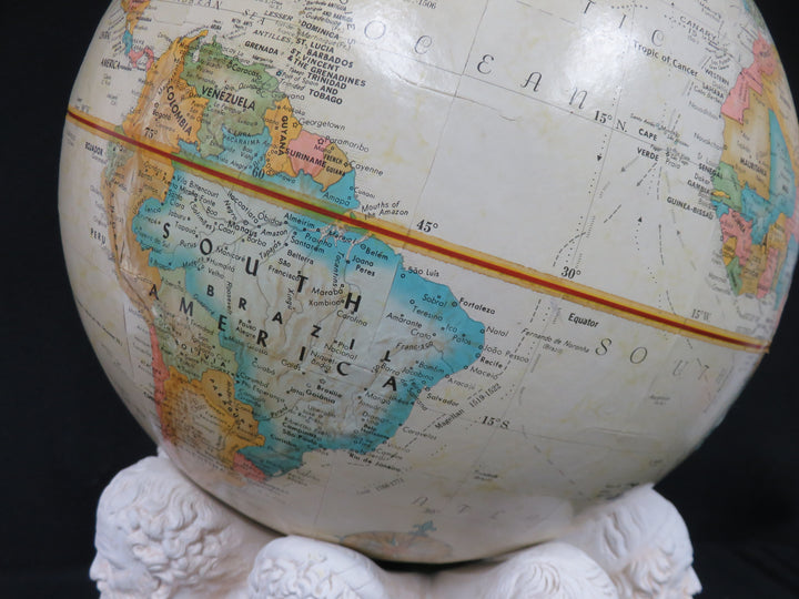 Vintage Replogle 16" Globe on Plaster Base