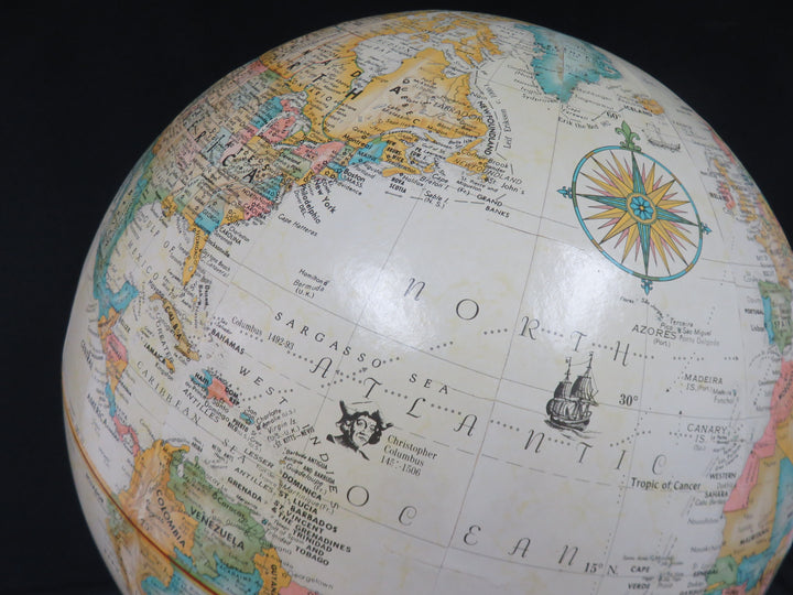 Vintage Replogle 16" Globe on Plaster Base