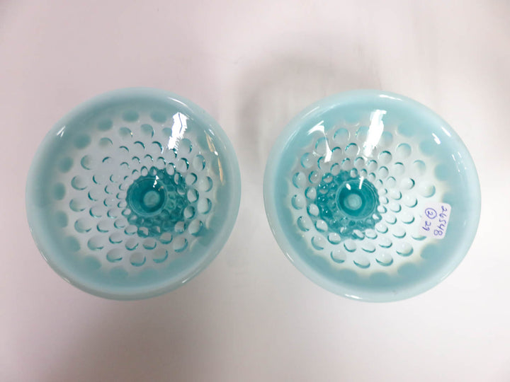 Fenton Blue Opalescent Candlesticks