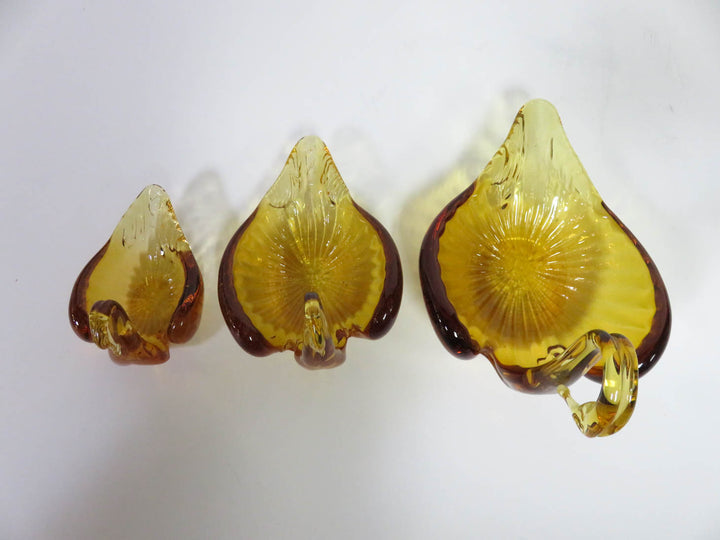 Art Glass Swan Trinket Dishes