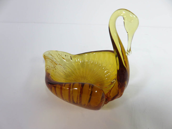 Art Glass Swan Trinket Dishes