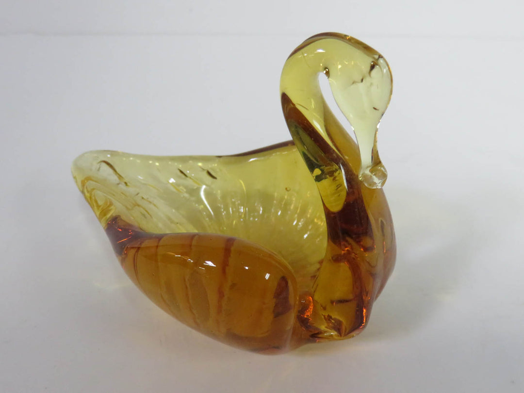 Art Glass Swan Trinket Dishes