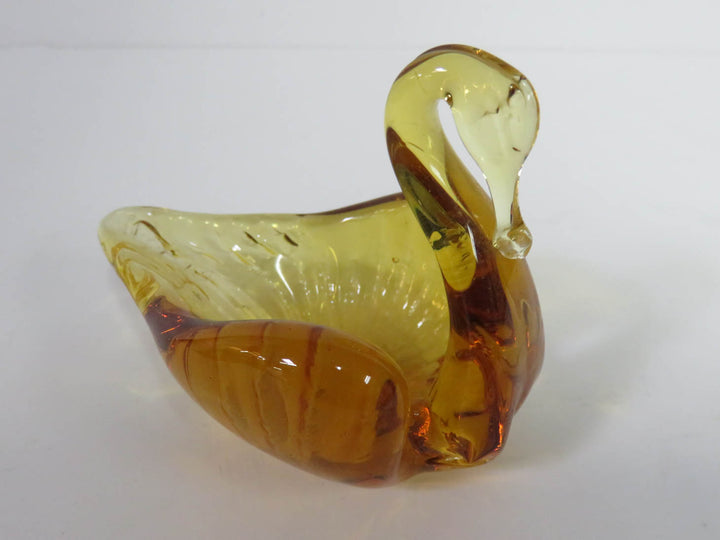 Art Glass Swan Trinket Dishes