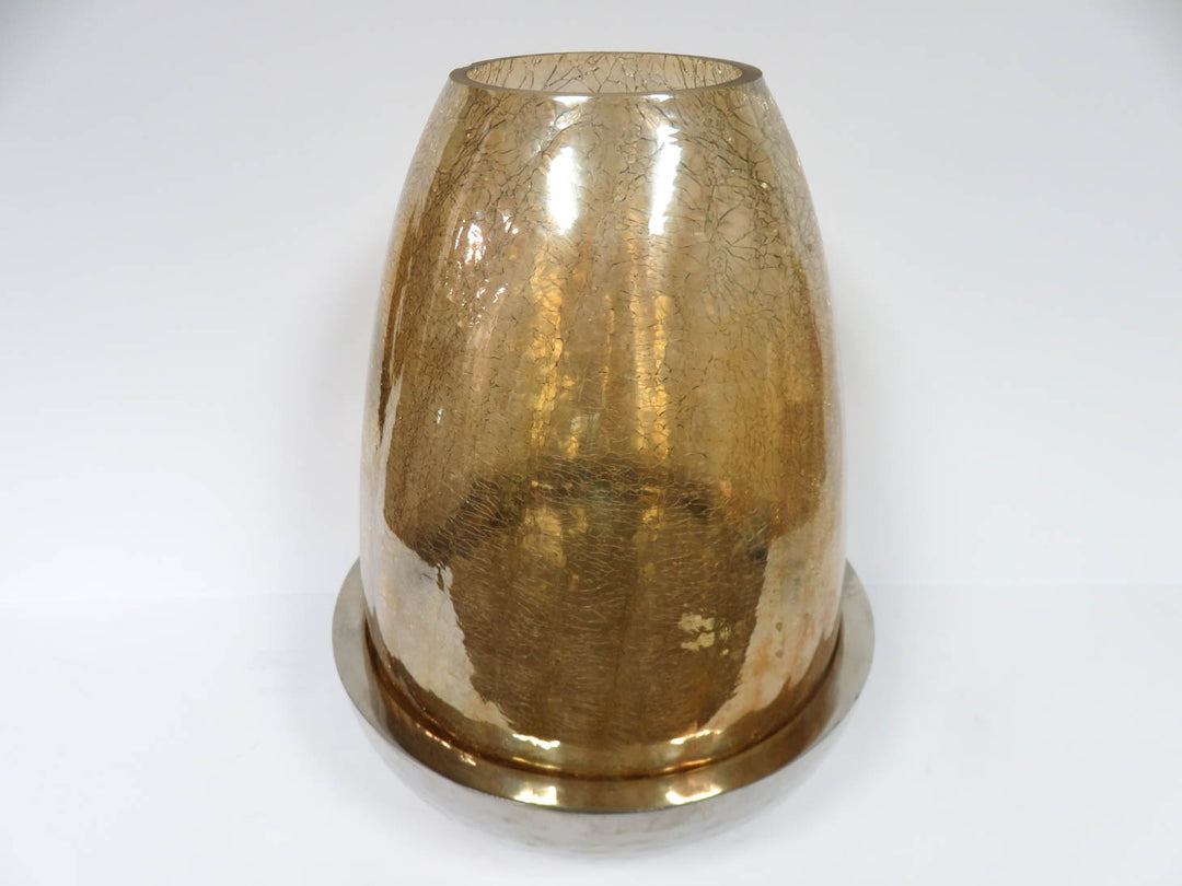 Crackled Amber Candleholder