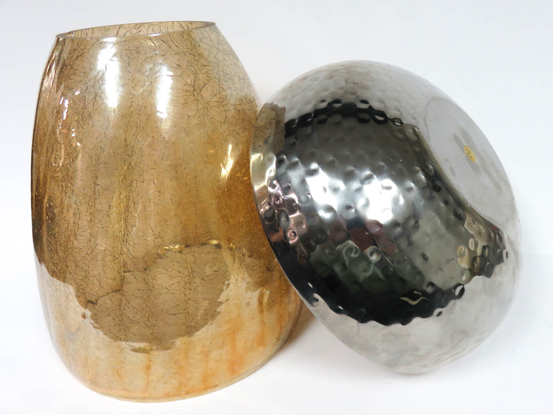Crackled Amber Candleholder