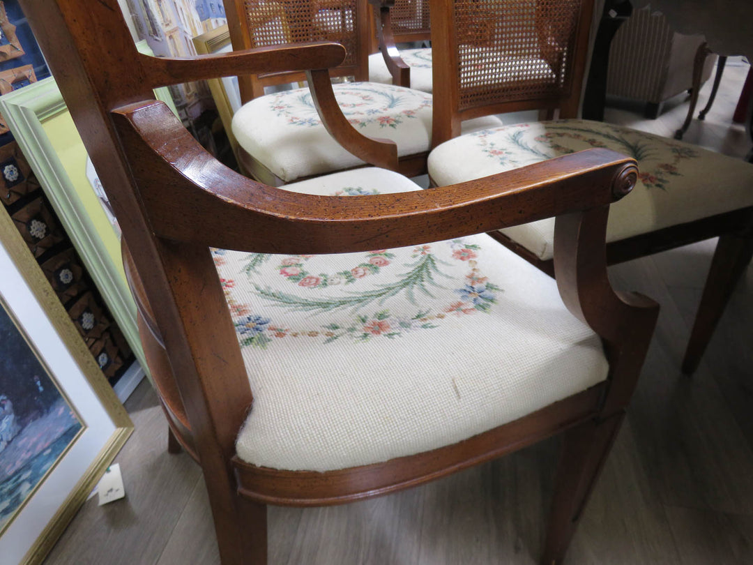 Eight Needlepoint Dining Chairs