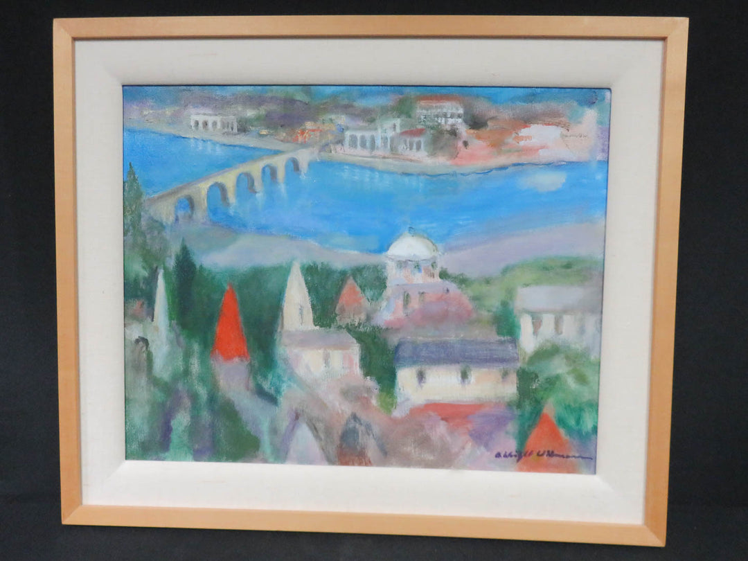 Town Scene Original Oil Painting
