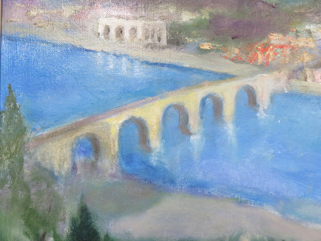 Town Scene Original Oil Painting