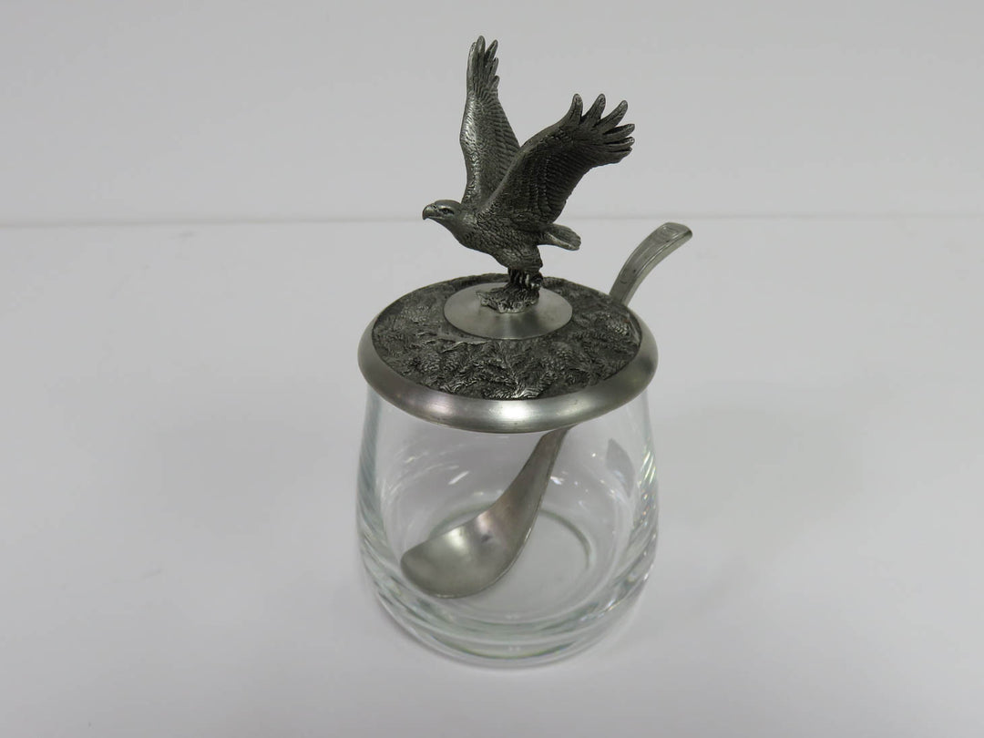 Glass &  Pewter Jam Jar