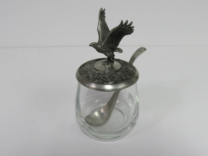 Glass &  Pewter Jam Jar
