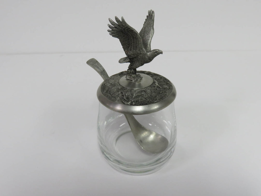 Glass &  Pewter Jam Jar