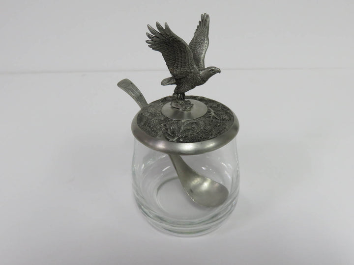 Glass &  Pewter Jam Jar