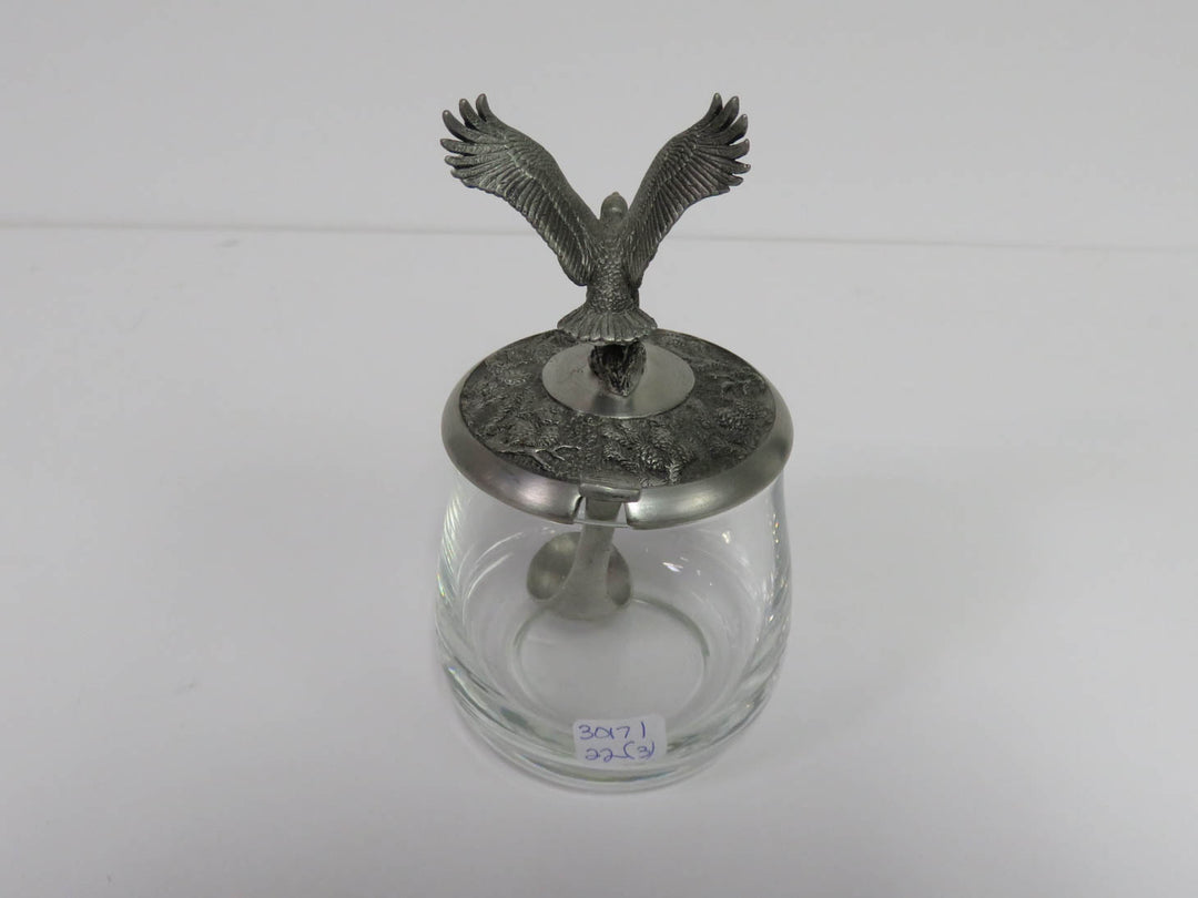 Glass &  Pewter Jam Jar