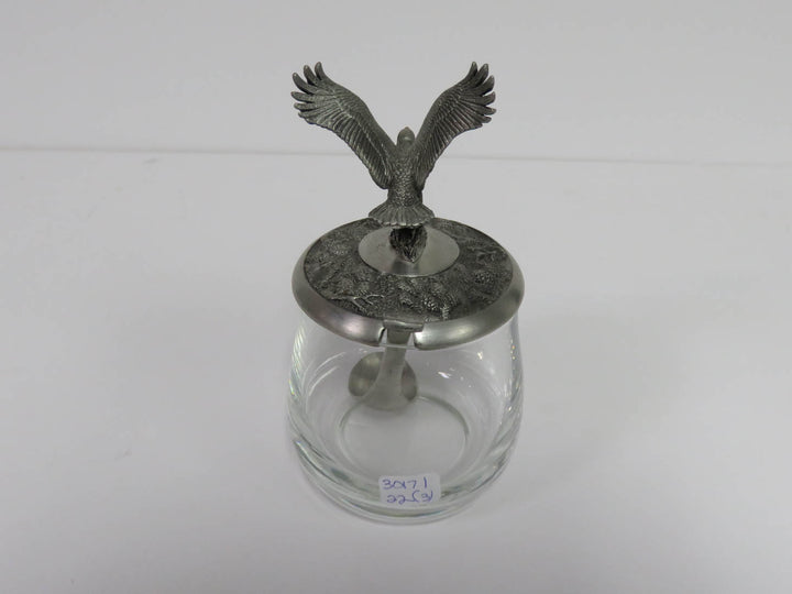 Glass &  Pewter Jam Jar