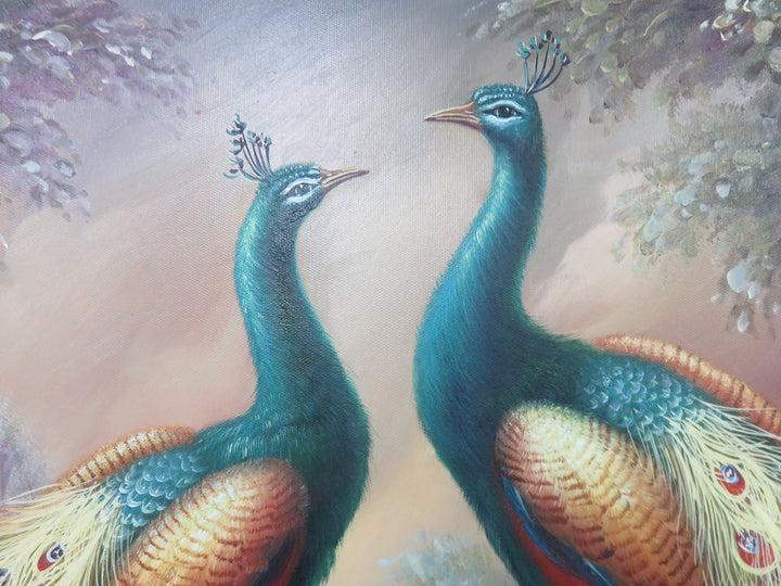 Original Oil Painting of Peacocks