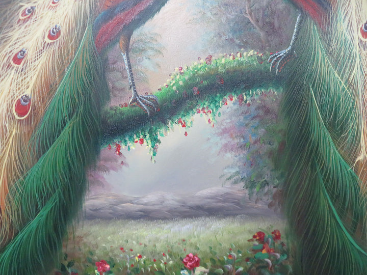 Original Oil Painting of Peacocks