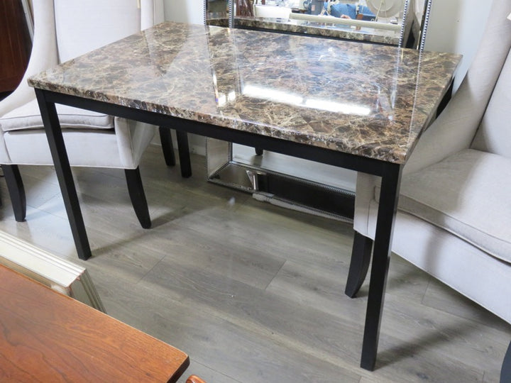 Metal and Faux Stone Table