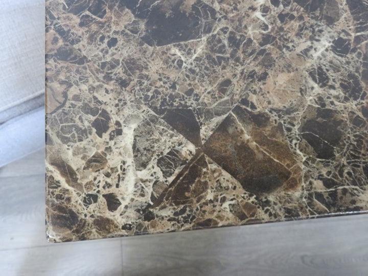 Metal and Faux Stone Table