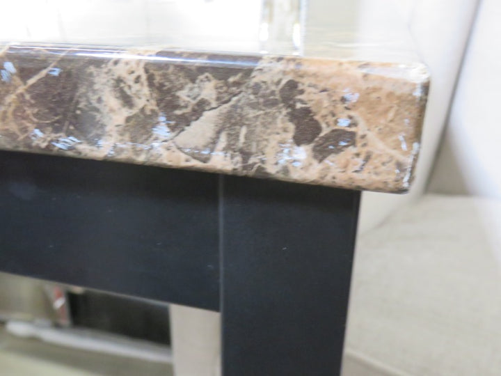 Metal and Faux Stone Table