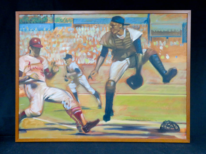 Peter Hurley Oil Painting "Sliding into Home"