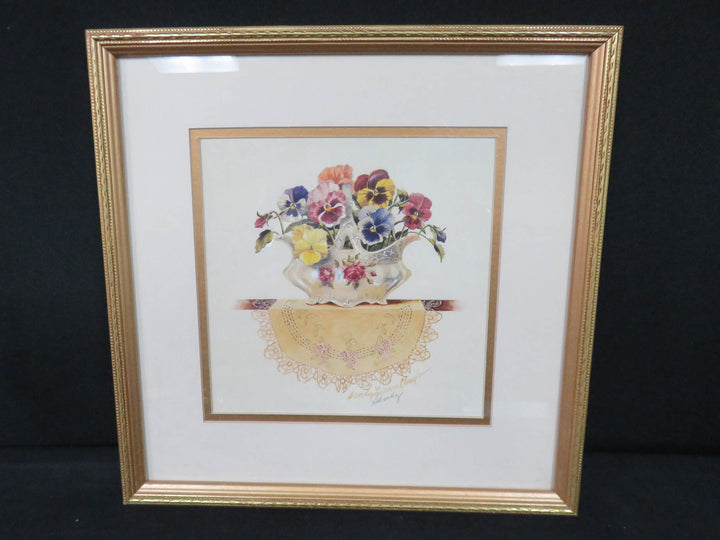 Pansy Bouquet Signed Print