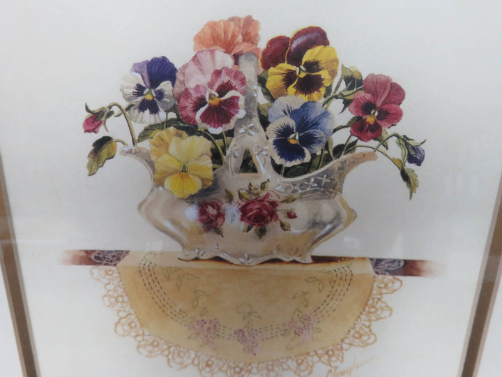 Pansy Bouquet Signed Print