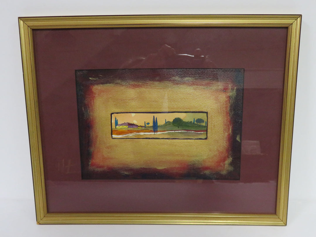Cypress Trees and Villa Artwork