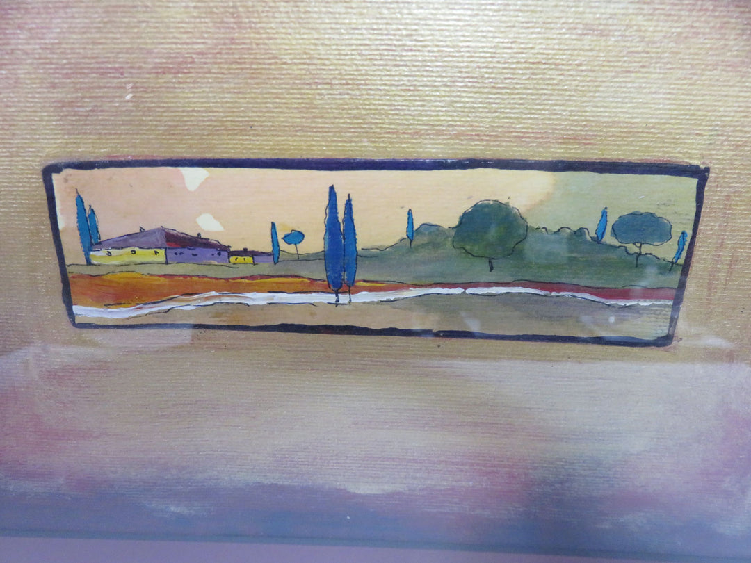 Cypress Trees and Villa Artwork
