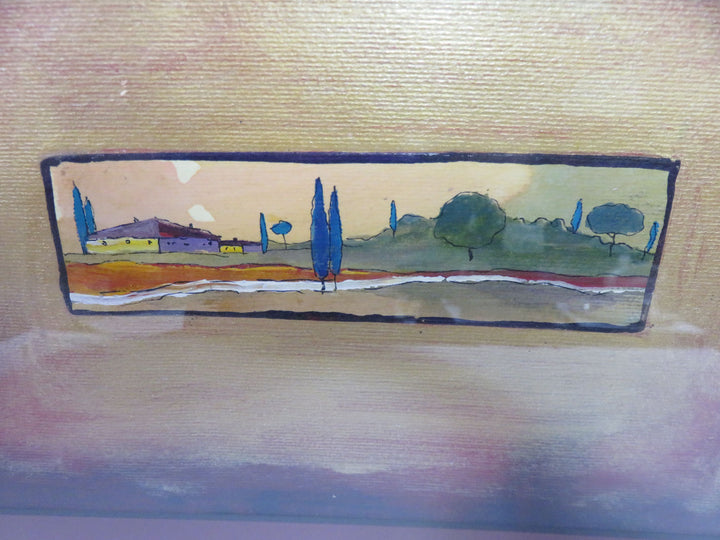 Cypress Trees and Villa Artwork