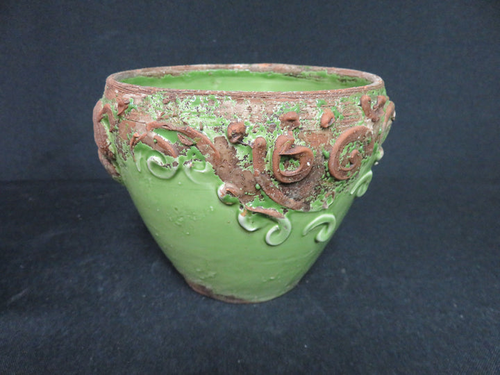 Green and Cream Italian Planters