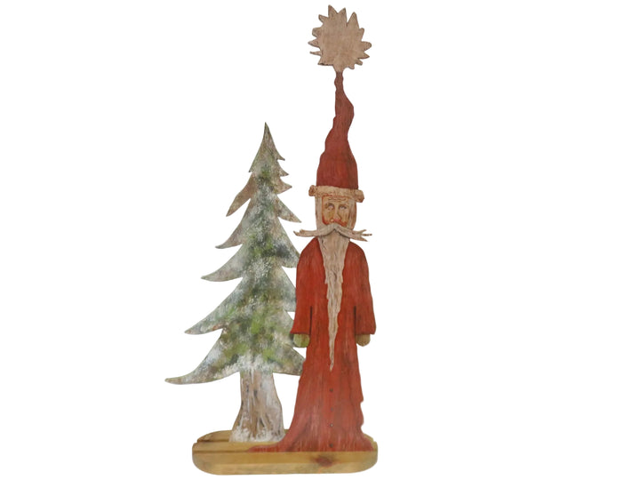 Rustic Santa and Tree Decor