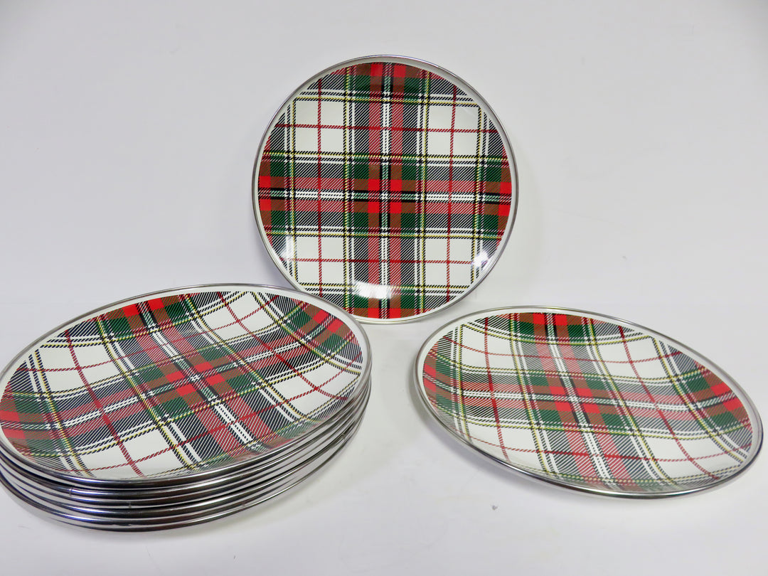 Highland Plaid Enamelware Plates