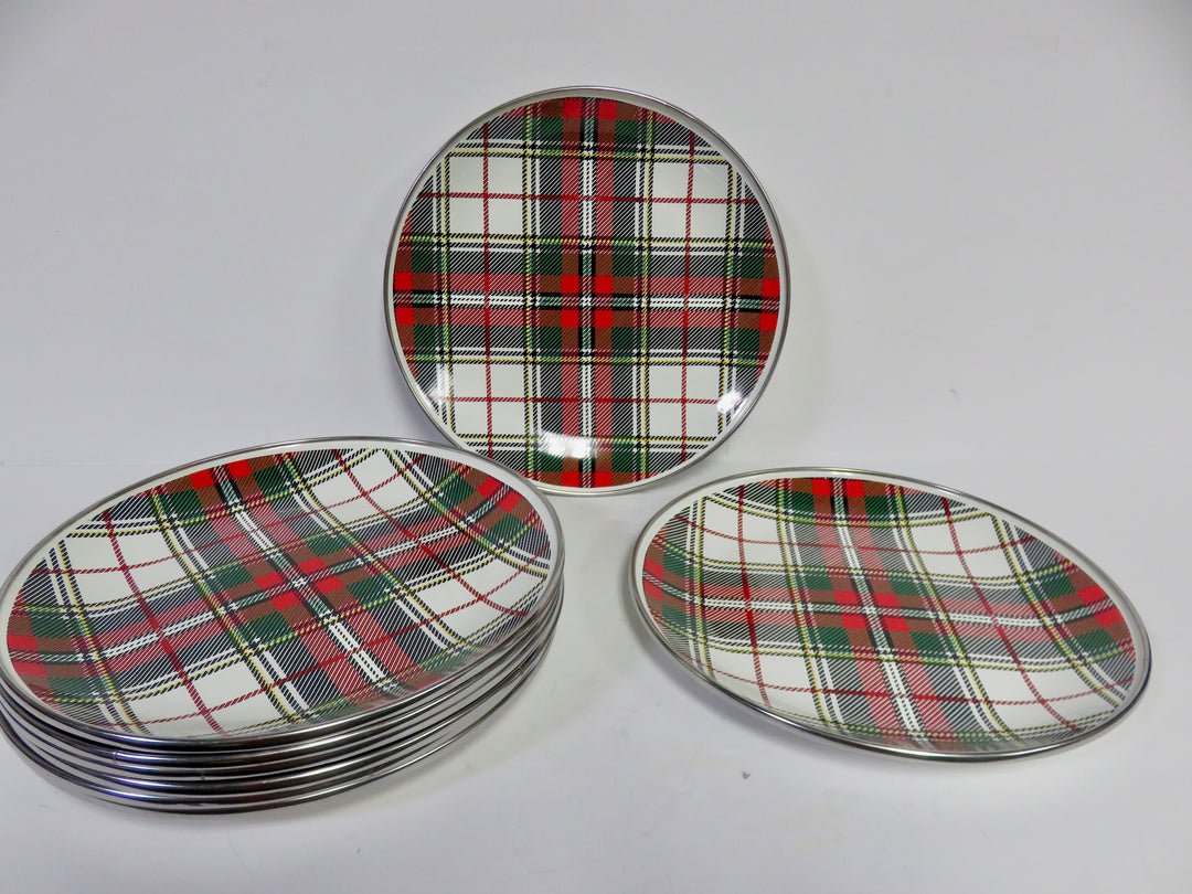 Highland Plaid Enamelware Plates