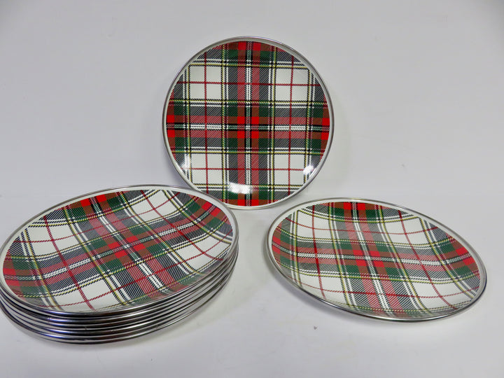 Highland Plaid Enamelware Plates