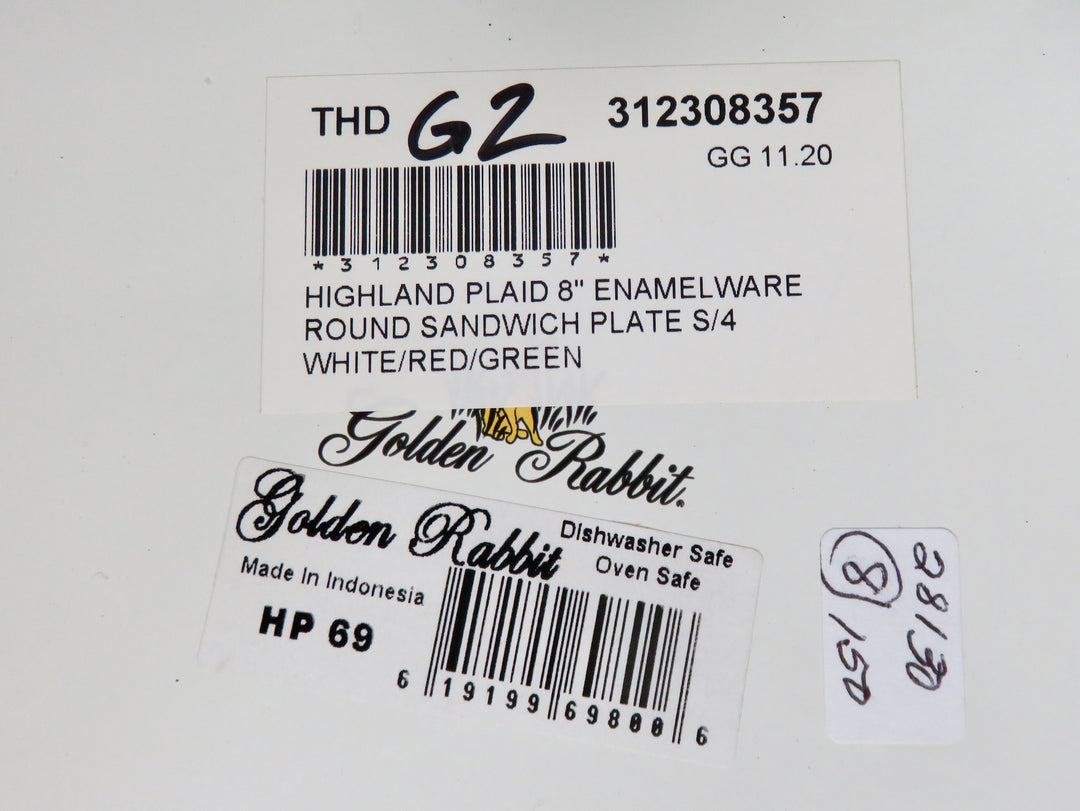 Highland Plaid Enamelware Plates
