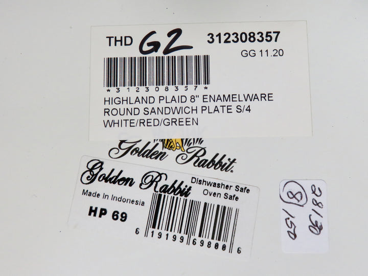 Highland Plaid Enamelware Plates