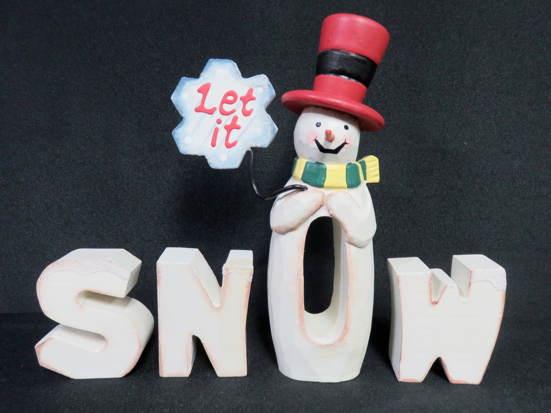 "SNOW" in Wood Letters