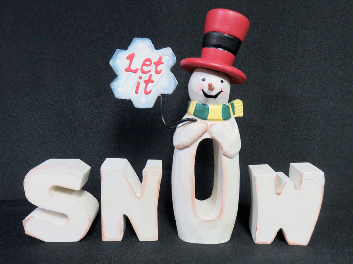 "SNOW" in Wood Letters