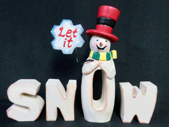 "SNOW" in Wood Letters
