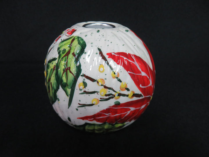 Trio of Poinsettia Candleholders