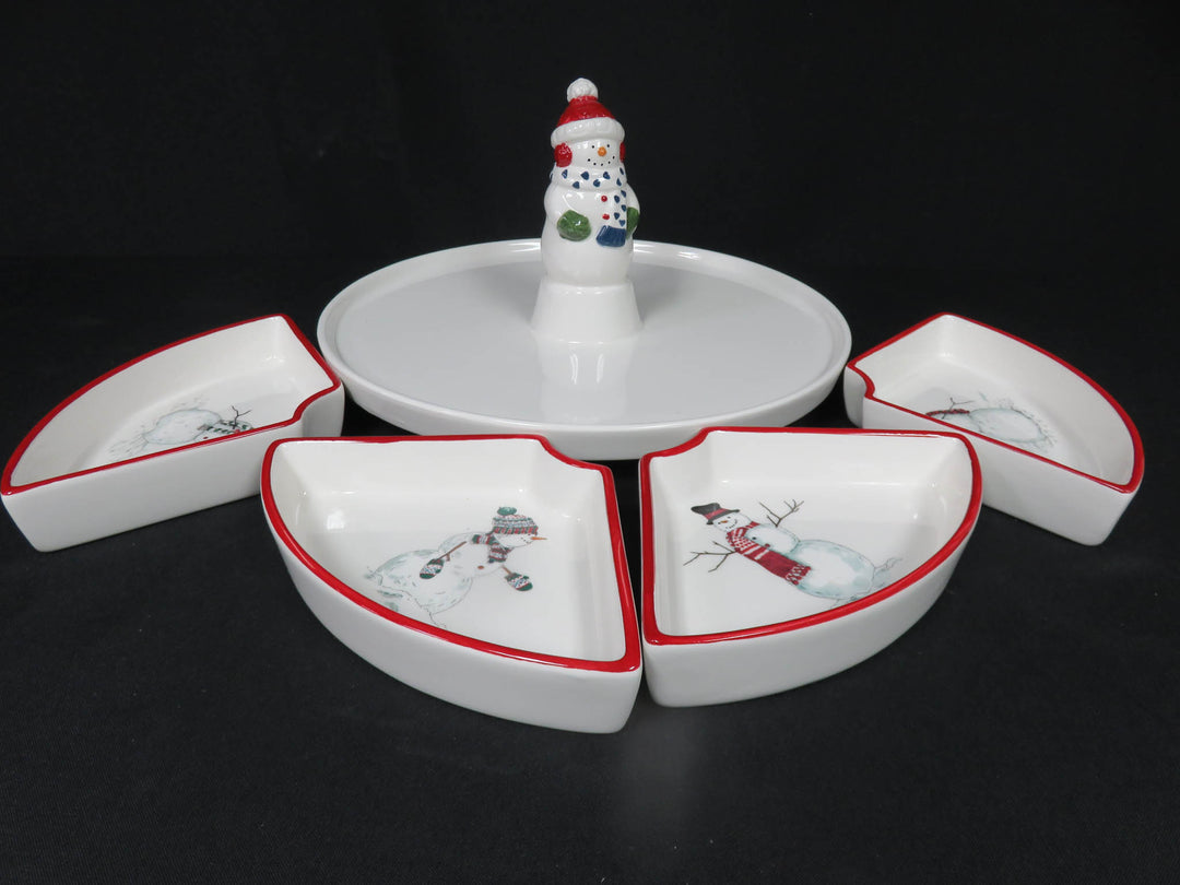 Williams Sonoma Snowman Lazy Susan