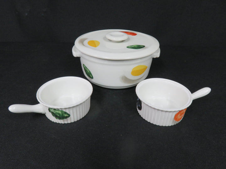 Aluminite Covered Casserole and Ramekins