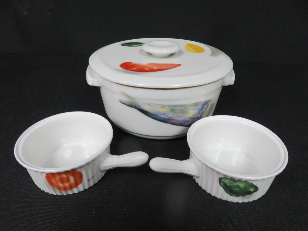 Aluminite Covered Casserole and Ramekins