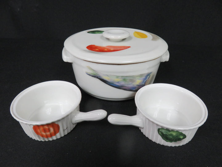 Aluminite Covered Casserole and Ramekins