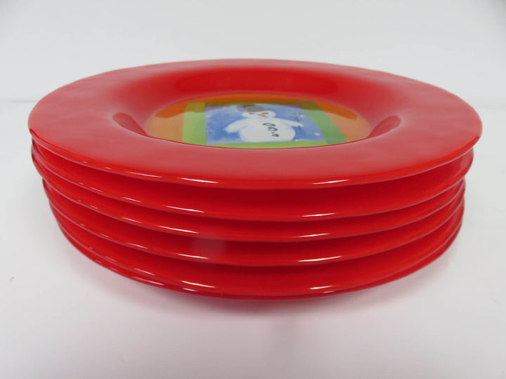 Snowman Red Appetizer Plates