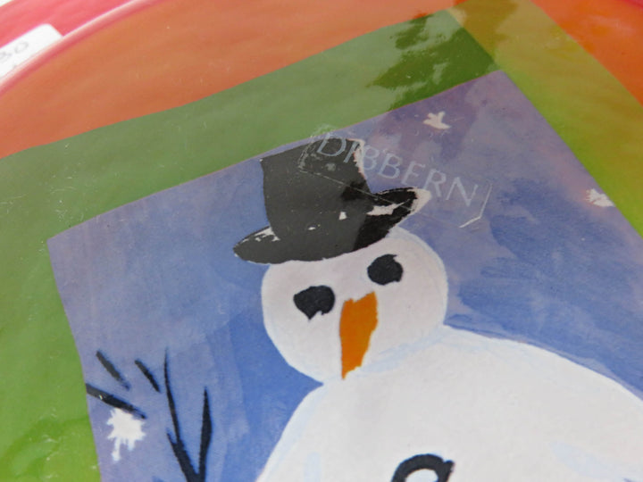 Snowman Red Appetizer Plates