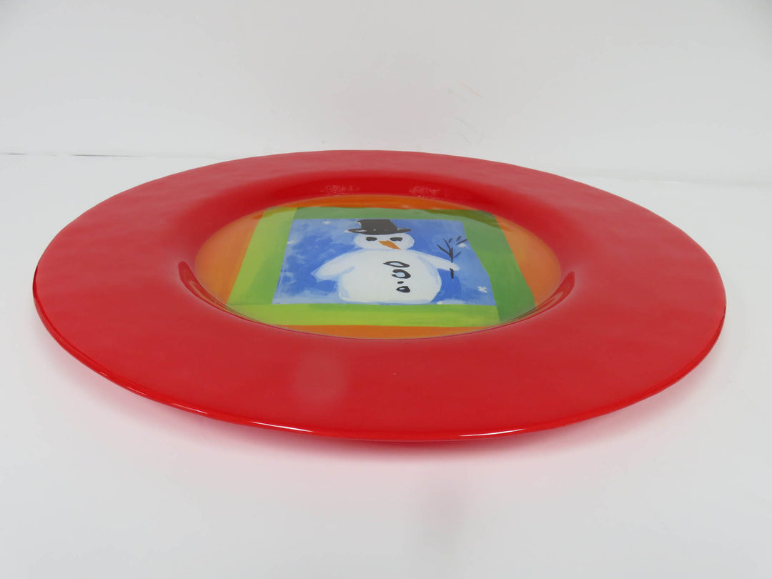 Crate & Barrel Snowman Platter
