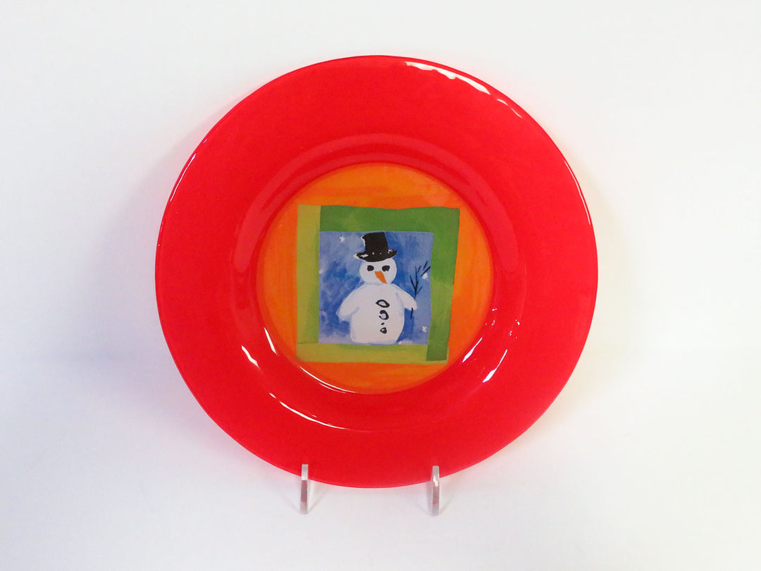 Crate & Barrel Snowman Plate Set